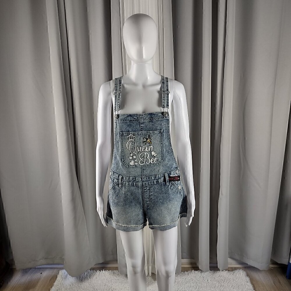 No Boundaries Relaxed Light Blue Customized Denim Overalls Size M (NWT)